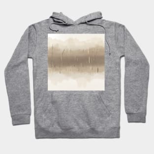 "Heard We're Going Into The Forest" - Muted Tan Abstract Mountains Trees Reflection Modern Art Hoodie